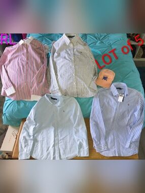 Lot Of 5 ~Lauren Ralph Lauren X2 ~ Ralph Lauren X2 Button Downs (1 NWT) and Hat